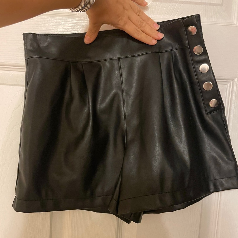 F21 leather shorts